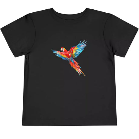 Black Scarlet Macaw Parrot toddler t-shirt