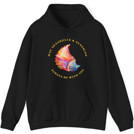 Seashells And Sunshine drawstring hoodie in black