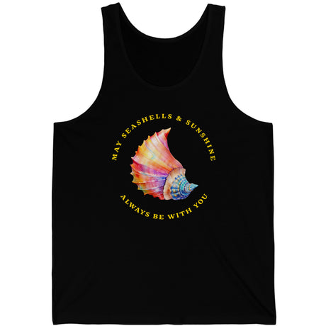 Seashells And Sunshine tank top in black