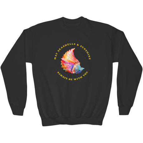 Seashells And Sunshine youth sweatshirt in black