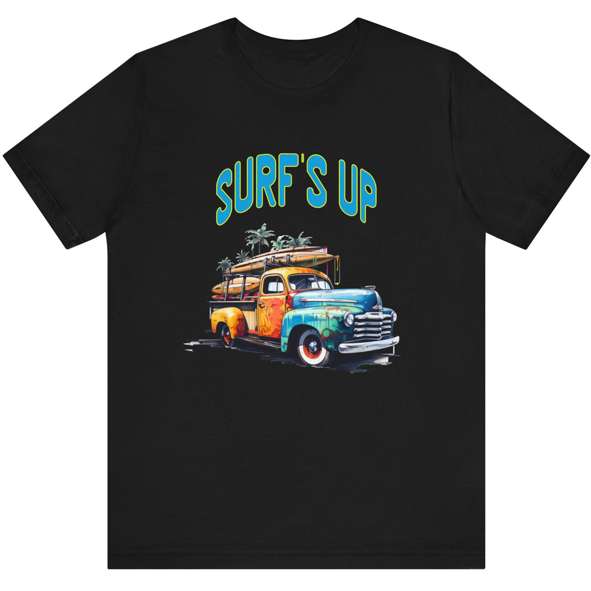 Black Surf's Up vintage truck t-shirt