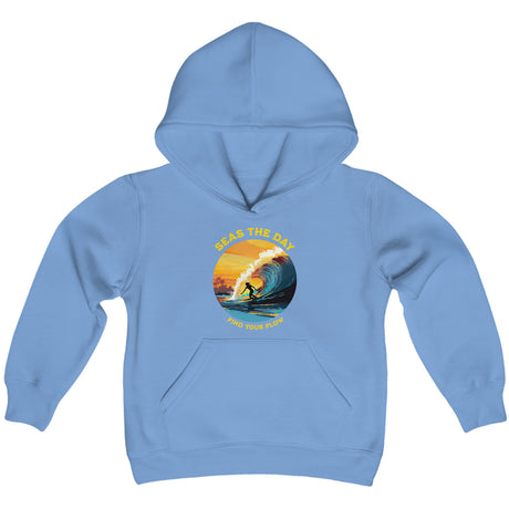 Ride The Tide youth hoodie in carolina blue