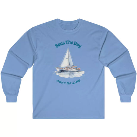 Carolina Blue Seas The Day | Gone Sailing long-sleeve t-shirt