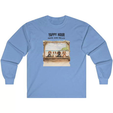 Carolina Blue Yappy Hour Paws And Relax long-sleeve t-shirt