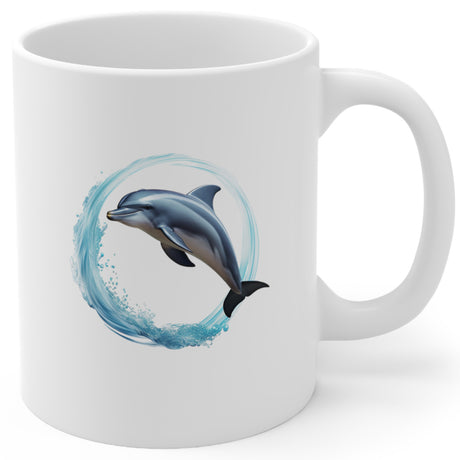 Coastal Joy Dolphin mug 11 oz white