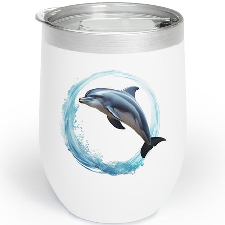 Coastal Joy Dolphin insulated tumbler left