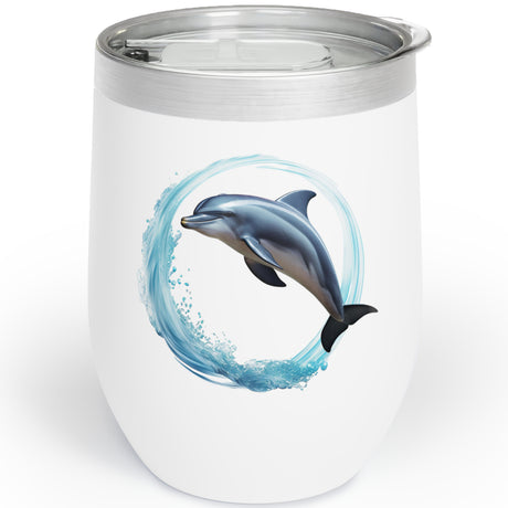 Coastal Joy Dolphin insulated tumbler right