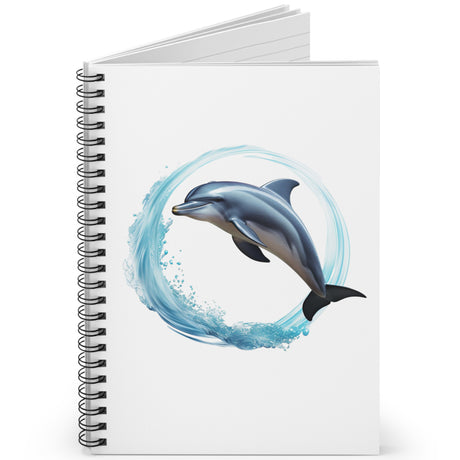 Coastal Joy Dolphin spiral notebook open