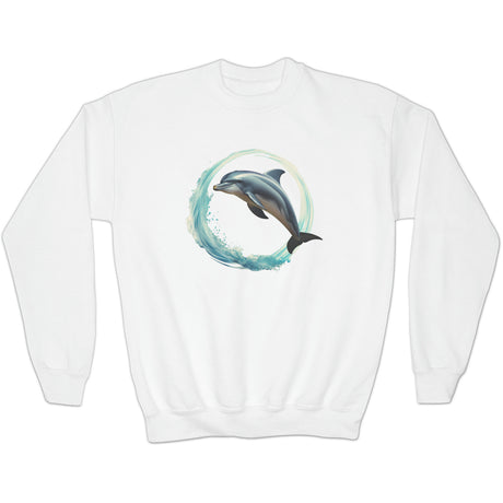 Coastal Joy Dolphin sweatshirt in white