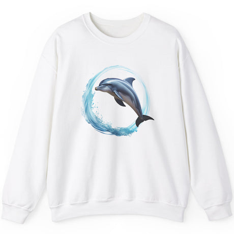 Coastal Joy dolphin sweatshirt in white