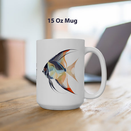 15 oz Angels Among Us Blue Vector 11 and 15 oz white mug