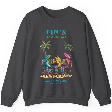 Dark heather Fin's Beach Bar Tales sweatshirt