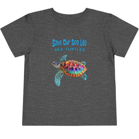 Dark heather Save Our Sea Turtles toddler t-shirt