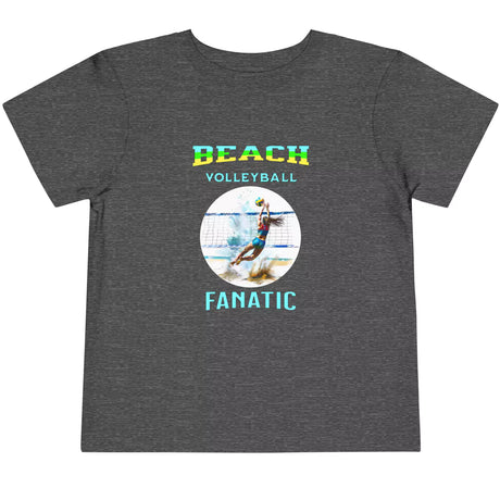 Dark heather gray girl's Volleyball Fanatic toddler t-shirt