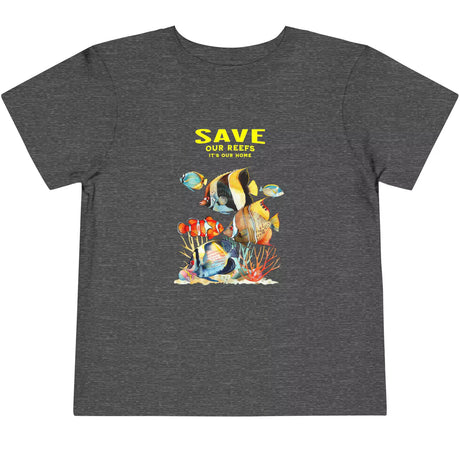 Dark heather Save Our Reefs Angels Clowns toddler t-shirt