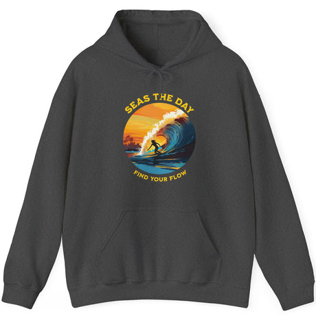 Ride The Tide drawstring hoodie in dark heather