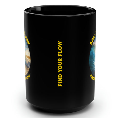 Find Your Flow 15 oz black mug side