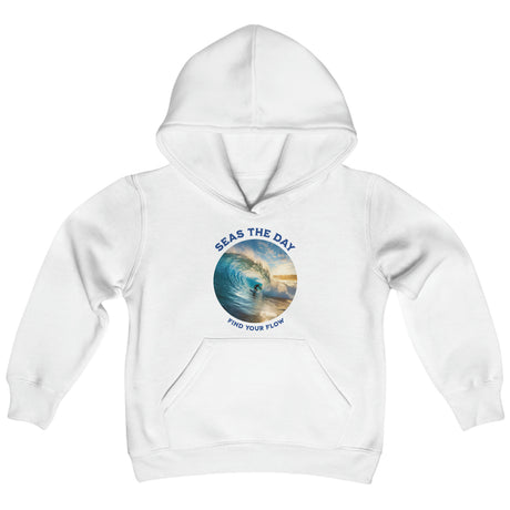 Find Your Flow youth hoodie in white