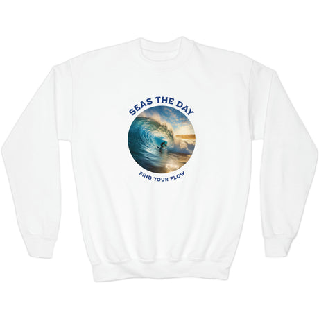 Find Your Flow youth sweatshirt in white