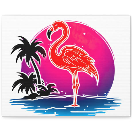 Flamingo Glow wall art 14x11