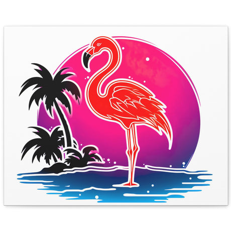 Flamingo Glow wall art 20x16