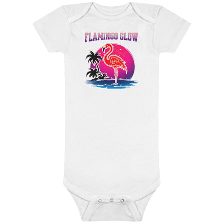 Flamingo Glow Onesie in white