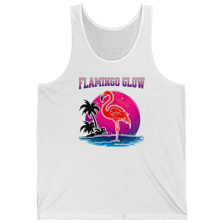 Flamingo Glow tank top in white