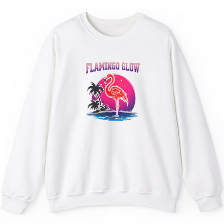 Flamingo Glow sweatshirt in white