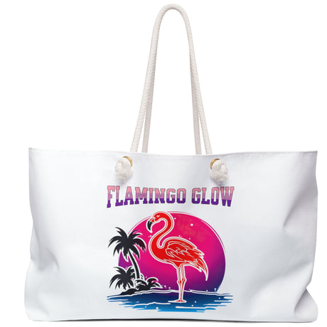 Flamingo Glow weekender bag front