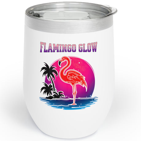 Flamingo Glow wine tumbler front