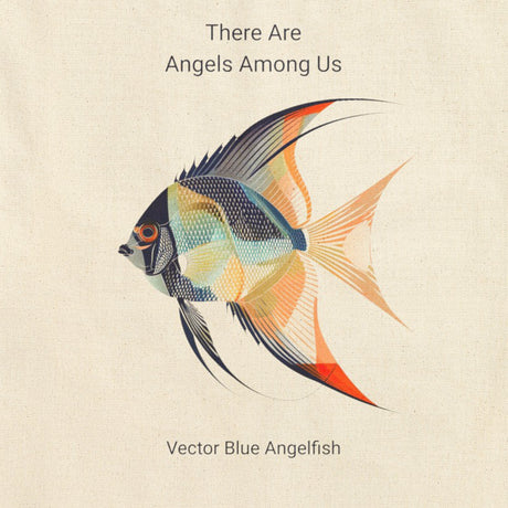 Blue Vector Angelfish Tote Handbag (There Are Angels Among Us)