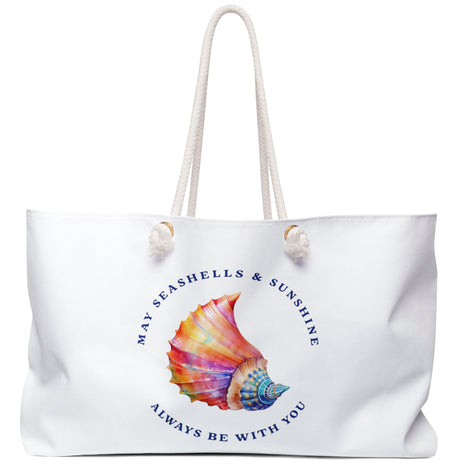 Front of Seashells And Sunshine weekender handbag