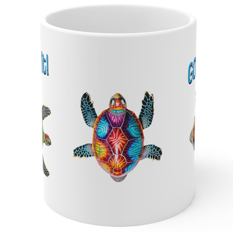 Go For It Sea Turtle White Mugs (11 oz, 15 oz)