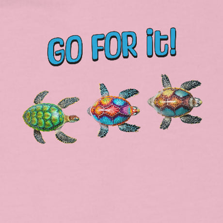 Close-up of Go For It Turtle baby bodysuit design