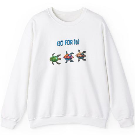 Go For It Sea Turtle sweatshirt in white