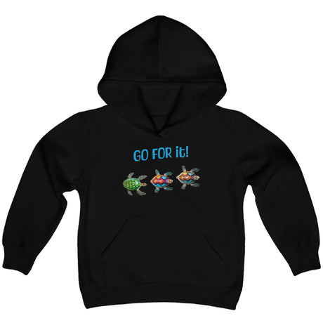 Go For It Turtle youth hoodie in black