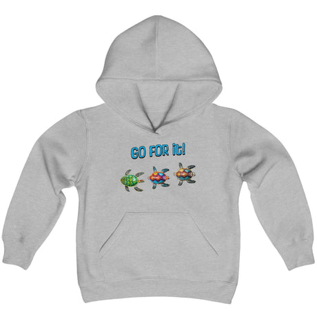 Go For It Turtle youth hoodie in sport gray