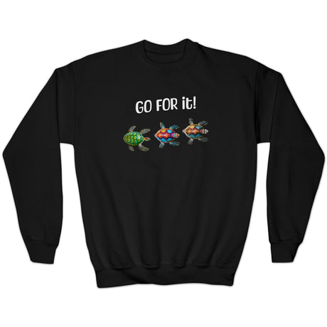 Go For It Turtles youth sweatshirt  in black