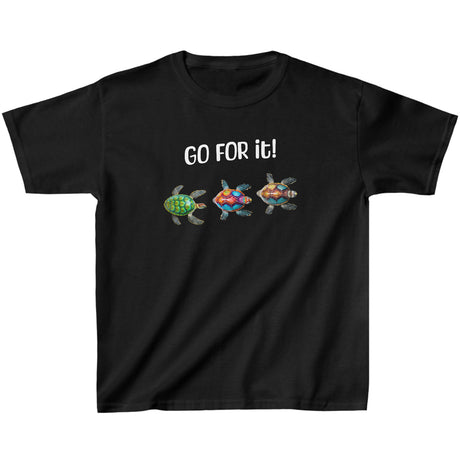 Go For It! Turtle youth t-shirt in black