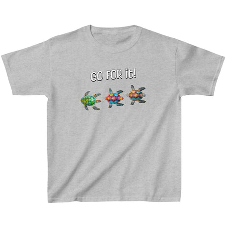 Go For It! Turtle youth t-shirt in sport gray