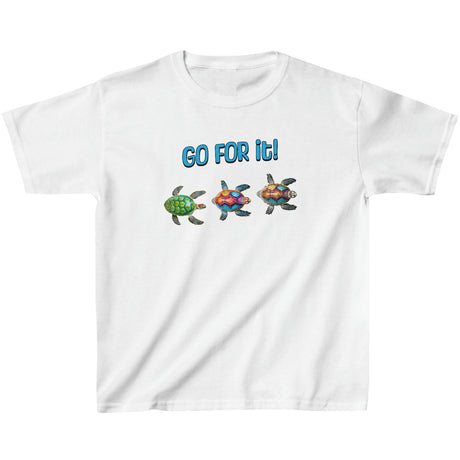 Go For It! Turtle youth t-shirt in white