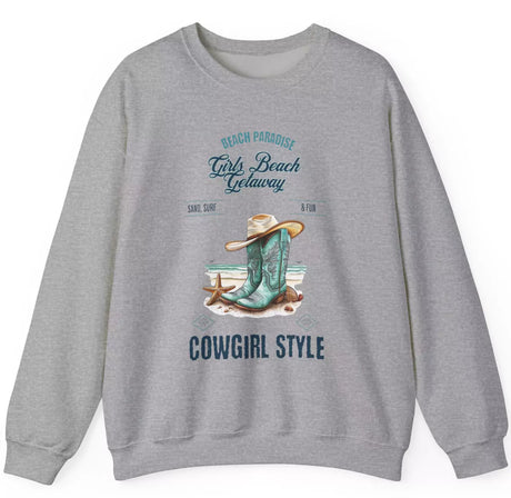 Gray Beach Paradise Cowgirl Style sweatshirt