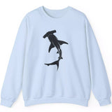 Hammerhead Shark Silhouette light blue sweatshirt