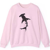 Hammerhead Shark Silhouette light pink sweatshirt