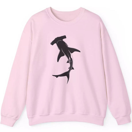 Hammerhead Shark Silhouette light pink sweatshirt