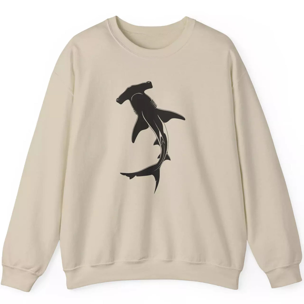 Hammerhead Shark Silhouette sand-color sweatshirt