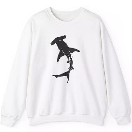 Hammerhead Shark Silhouette white sweatshirt