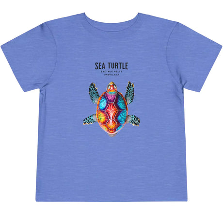 Heather Columbia blue Colorful Sea Turtle toddler t-shirt