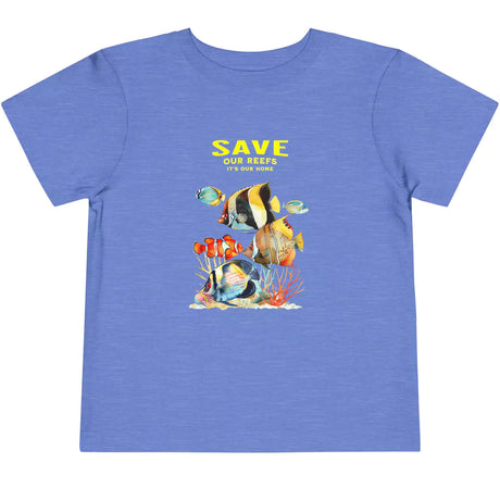 Heather Columbia blue Save Our Reefs Angels Clowns toddler t-shirt