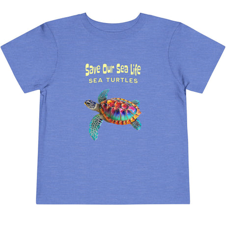 Heather Columbia blue Save Our Sea Turtles toddler t-shirt